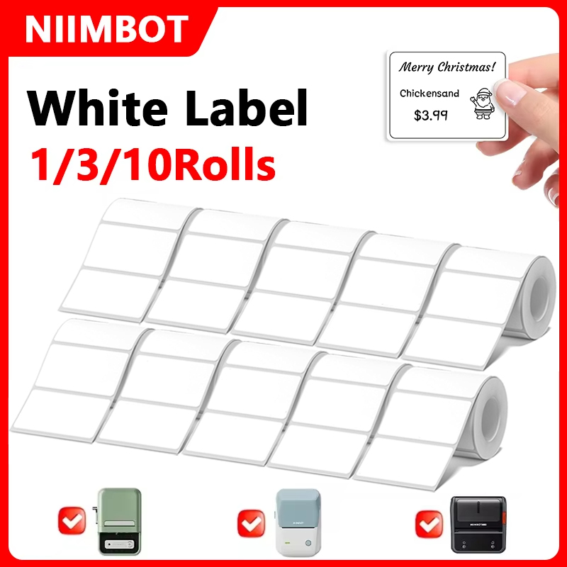 Commercial Printing Types - Niimbot 1/3/10 Rolls White Thermal Label