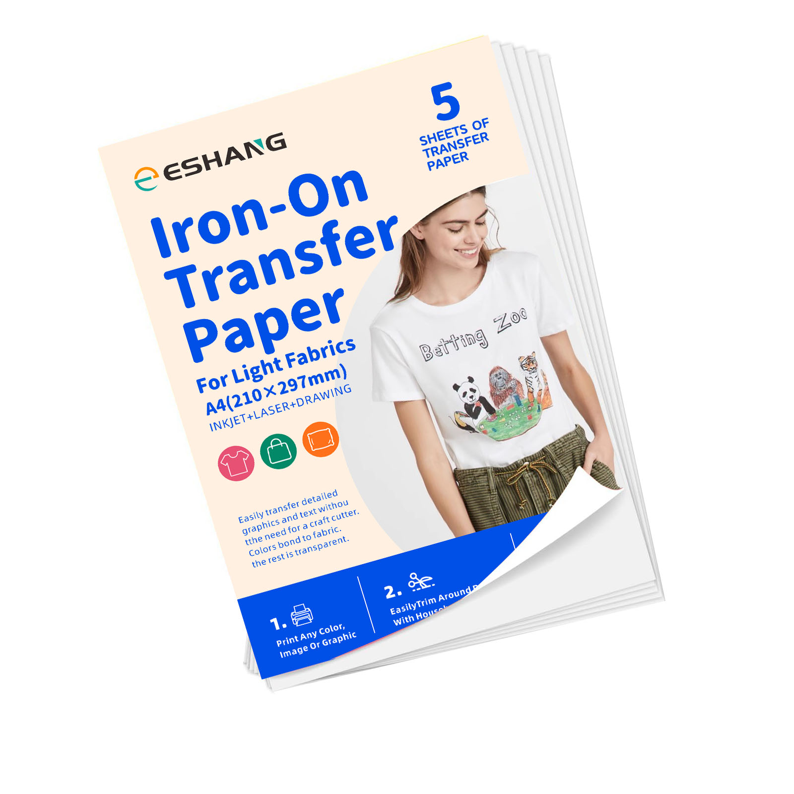 5 Sheets A4 Heat Transfer Pape - Printable Heat Transfer Vinyl ulasan dan harga
