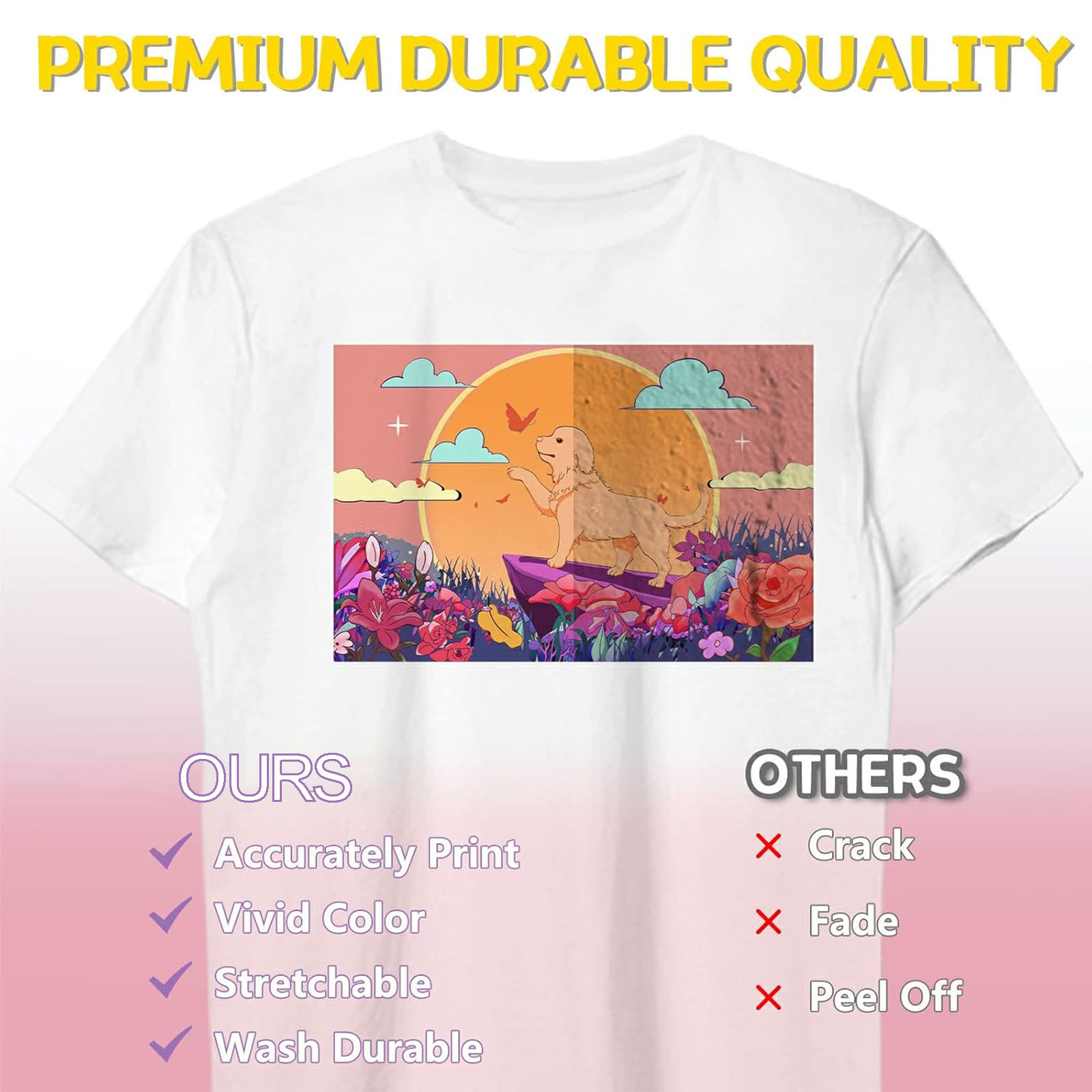 5 Sheets A4 Heat Transfer Pape - Printable Heat Transfer Vinyl ulasan dan harga