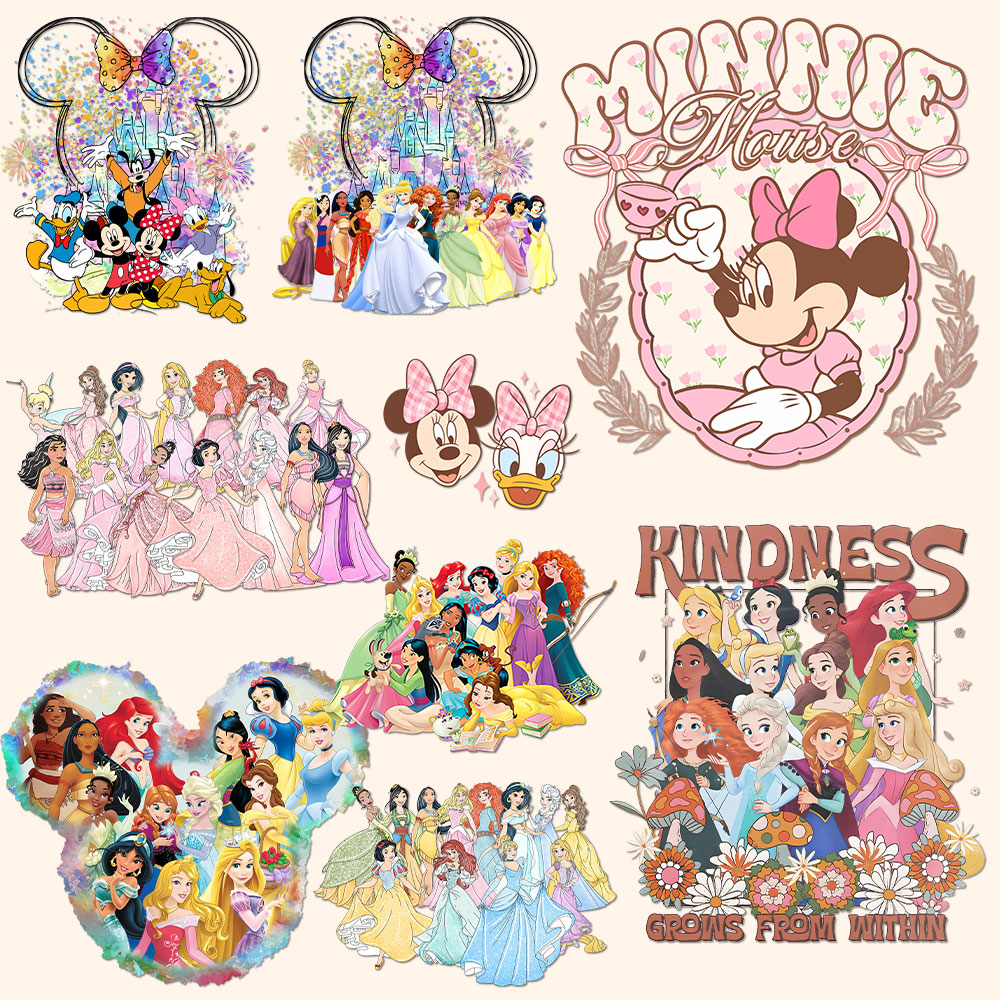 Retro Mickey Minnie Pink Princ - Printable Heat Transfer Vinyl ulasan dan harga
