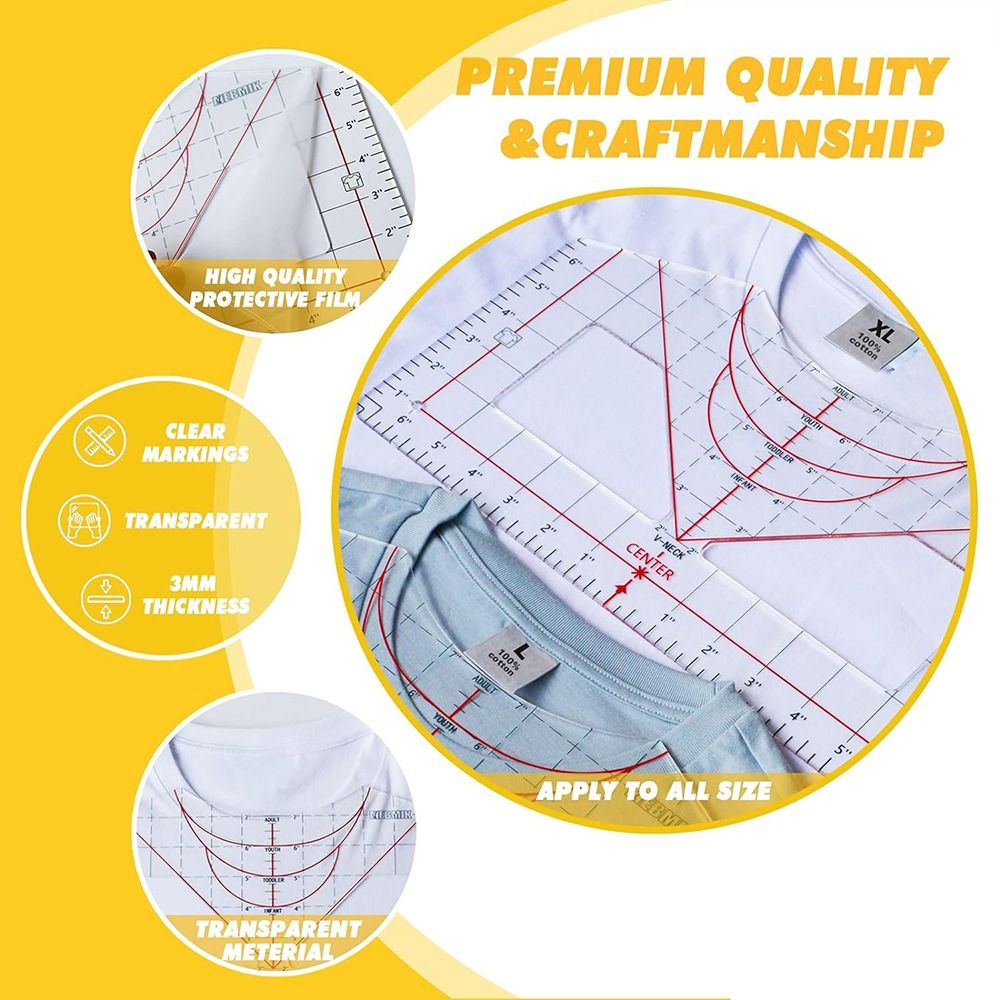 Tshirt Ruler Guide for Vinyl A - Commercial Printing Press ulasan dan harga